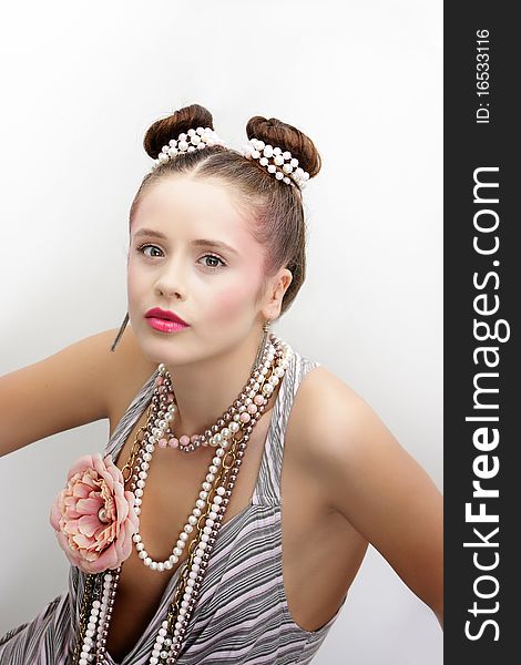 Studio shot of young attractive woman. Studio shot of young attractive woman