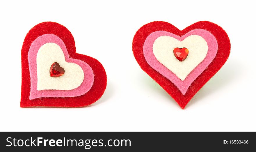 Valentine's Day Foam Hearts Isolated on White Background