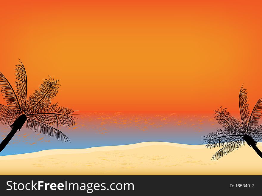 Tropical sunset at the beach