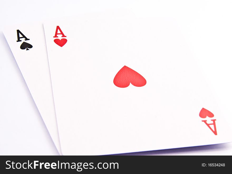 Set of cards on white background