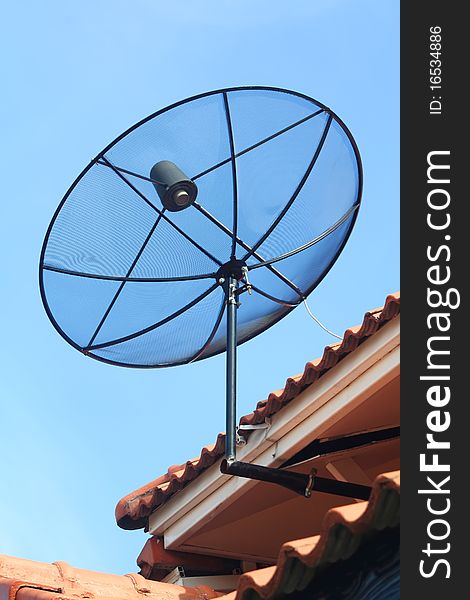 Satellite dish on the roof for television