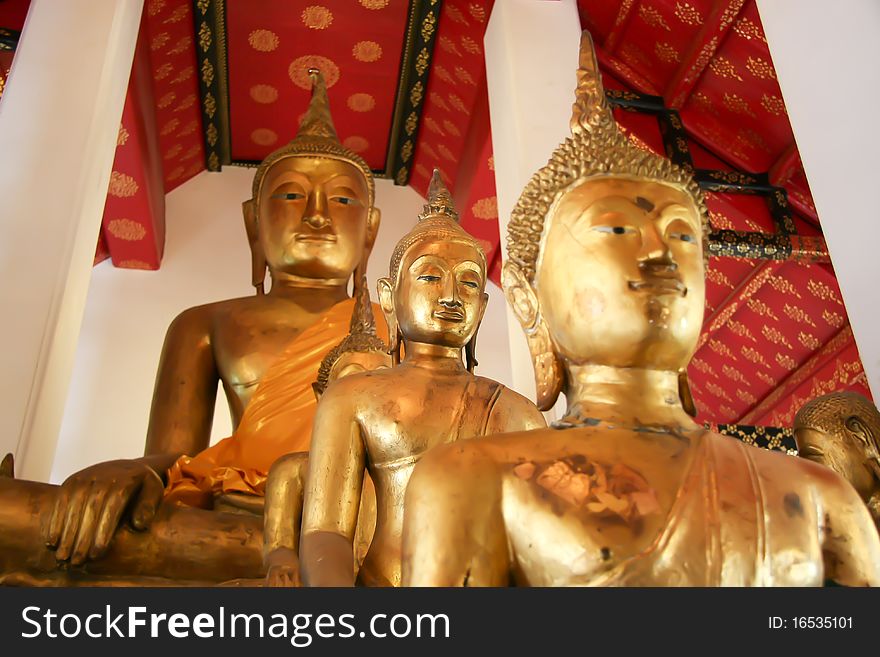 Buddha statue is situated in the holy church. Buddha statue is situated in the holy church