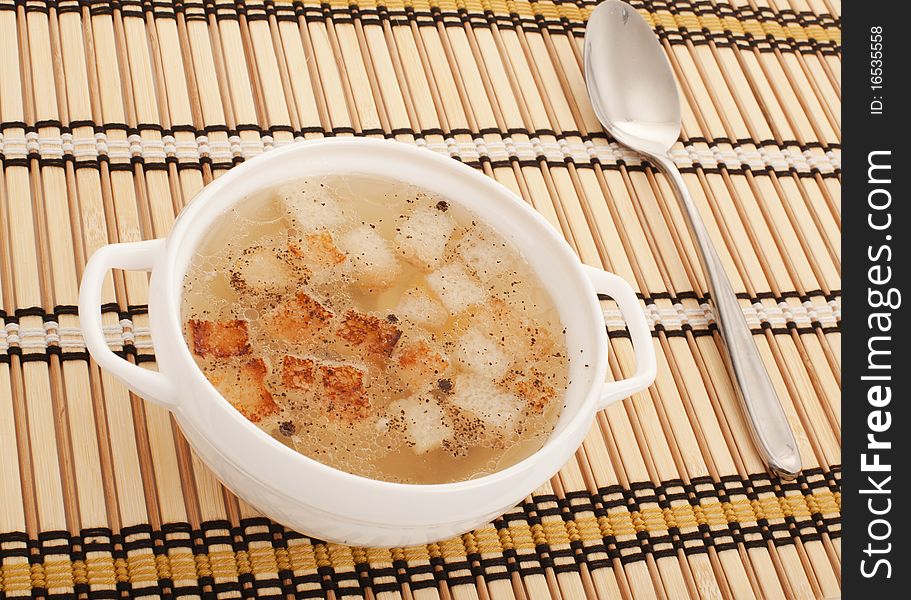 Chicken Broth With Egg And Breadcrumbs