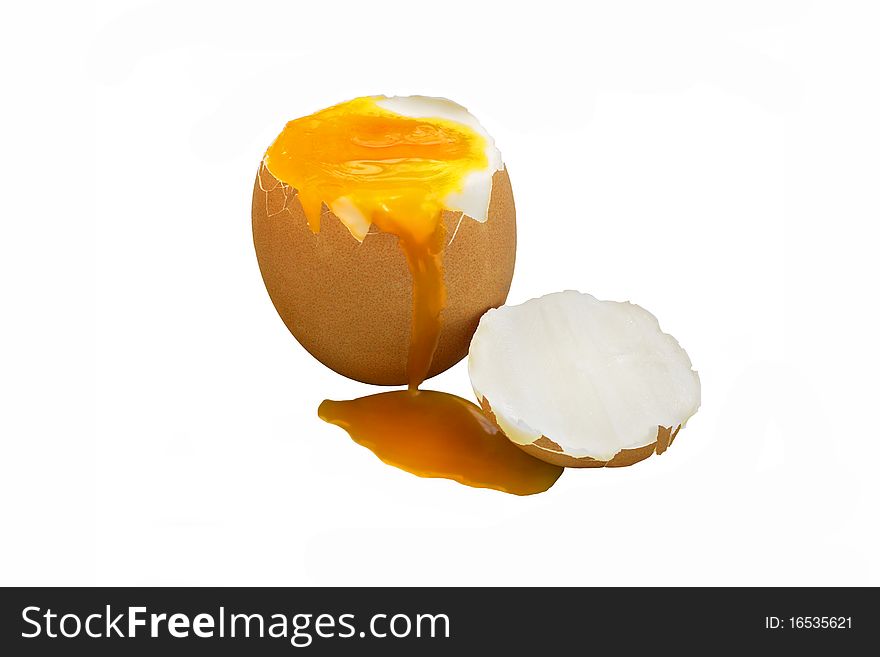 Soft boiled egg with yolk running out