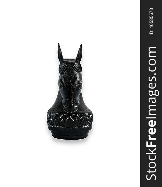 Black horse chess isolated on white background. Black horse chess isolated on white background