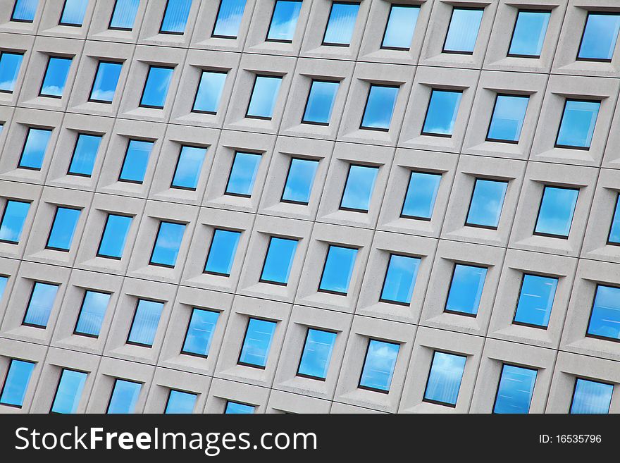 Close up of a modern corporate building facade