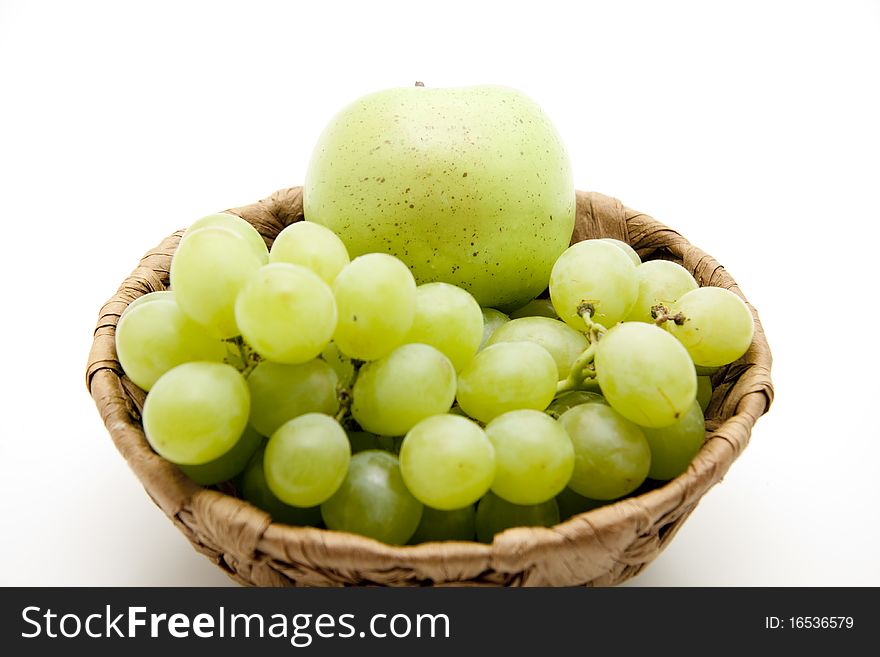 Bunches of grapes with apple