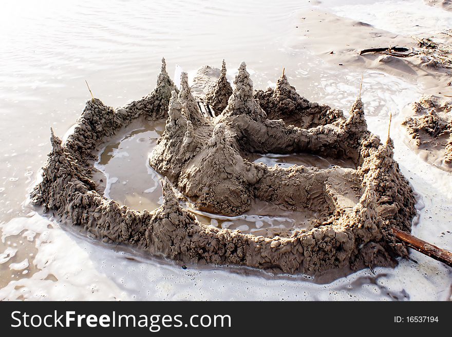 Sand castle in the beach