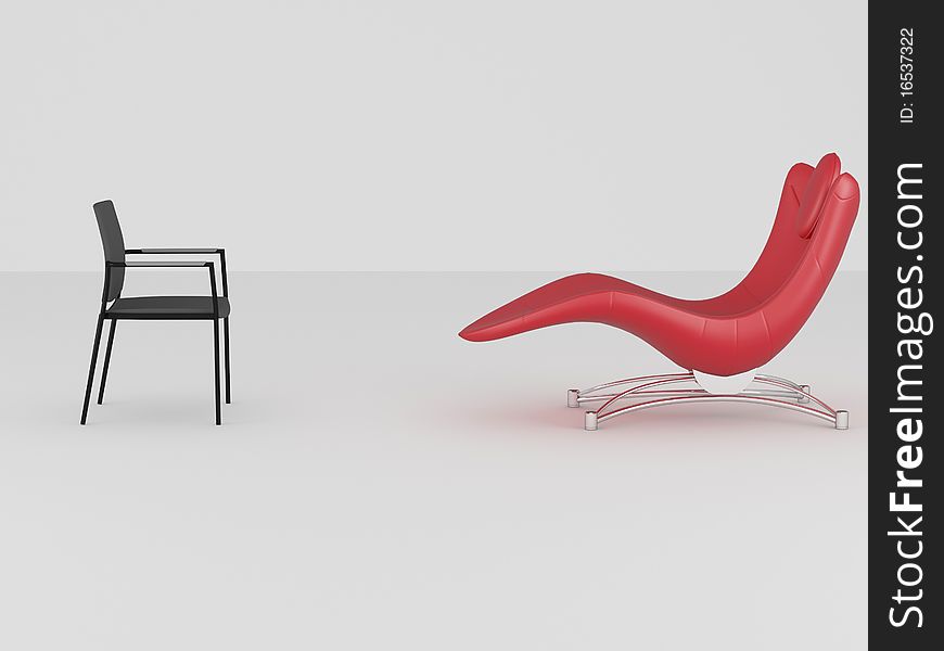 Two office armchair indoor, liader, render/illustration