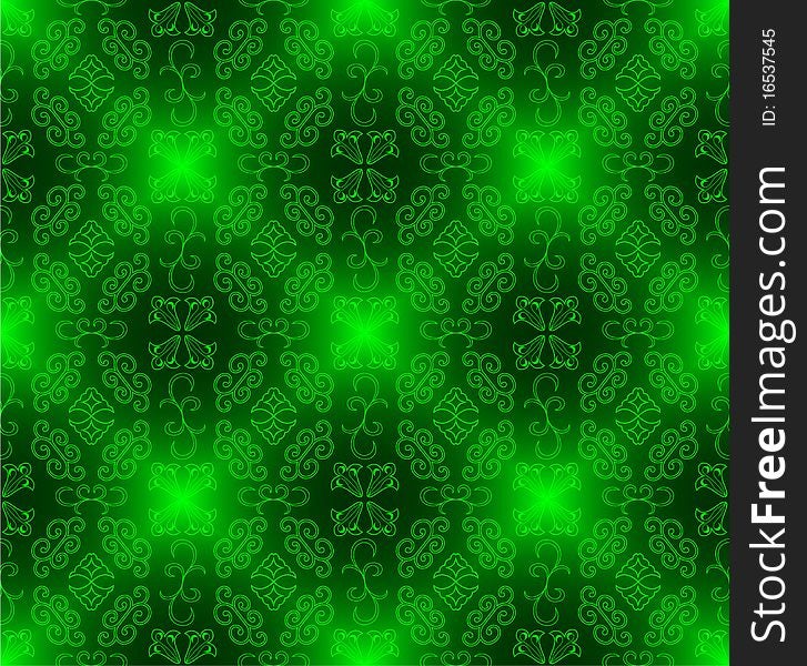 Seamless green pattern. Vector illustration