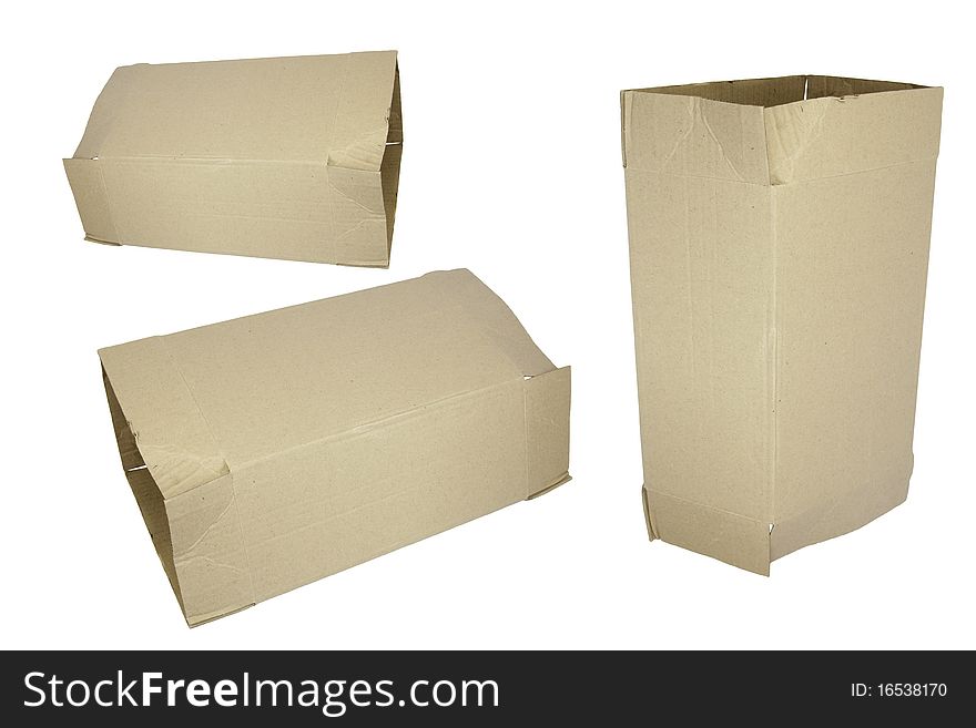 Corrugated cardboard box isolated on white background