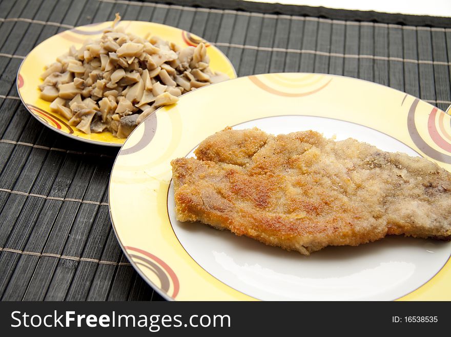 Roasted Cutlets and with champignons