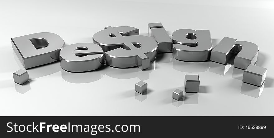 Chrome plated letters on a white background. Chrome plated letters on a white background