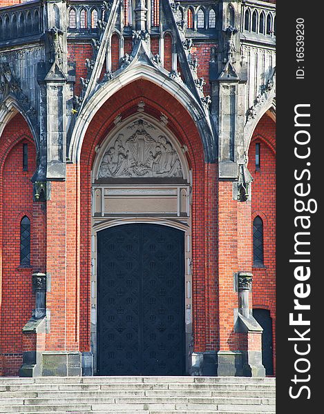 Beautiful big door in gothic church. Beautiful big door in gothic church