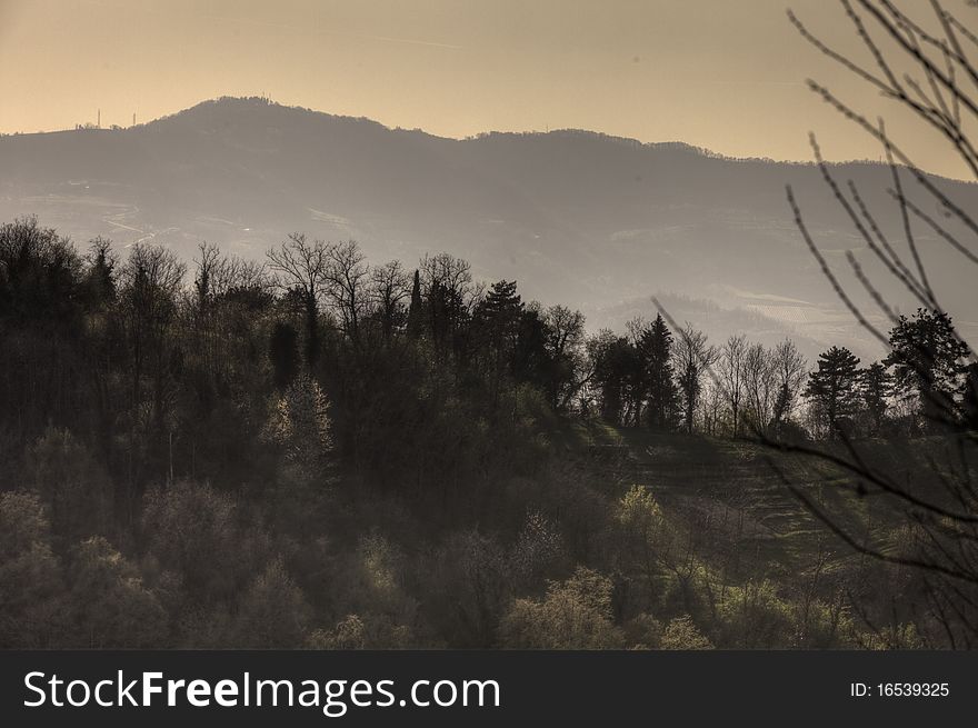 A panoramic view of the beautiful hills of Vicenza (italy). A panoramic view of the beautiful hills of Vicenza (italy)