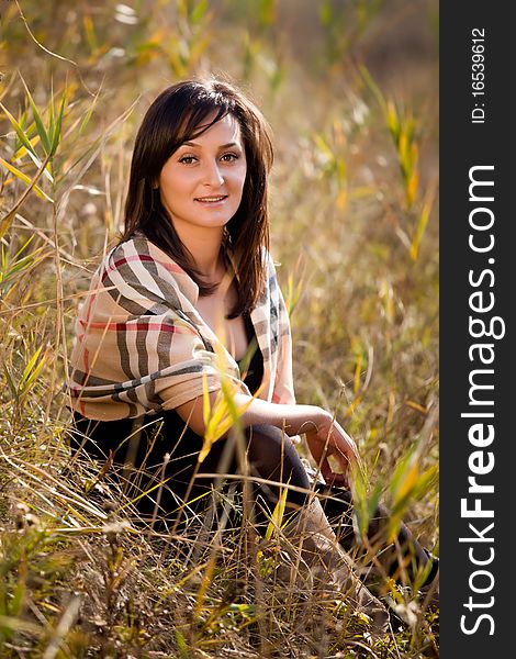 Portrait of a beautiful woman, outdoor portrait