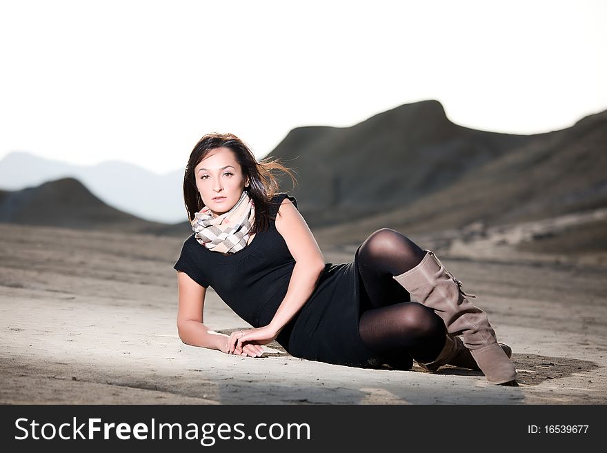 Portrait of a beautiful woman, outdoor portrait