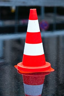 Cone In A Puddle V1 Royalty Free Stock Photography