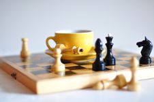 Tea And Chess Royalty Free Stock Photography