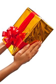 Woman Holding Gift Box Royalty Free Stock Photos Woman Holding Gift Box Royalty Free Stock Photos
