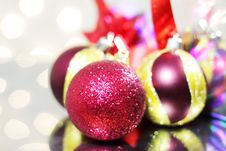 Three Red Christmas Balls Royalty Free Stock Photos Three Red Christmas Balls Royalty Free Stock Photos