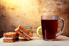 Morning Tea With An Impressive Back Background Royalty Free Stock Photo Morning Tea With An Impressive Back Background Royalty Free Stock Photo