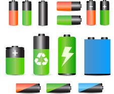 A Set Of Batteries Royalty Free Stock Photo A Set Of Batteries Royalty Free Stock Photo