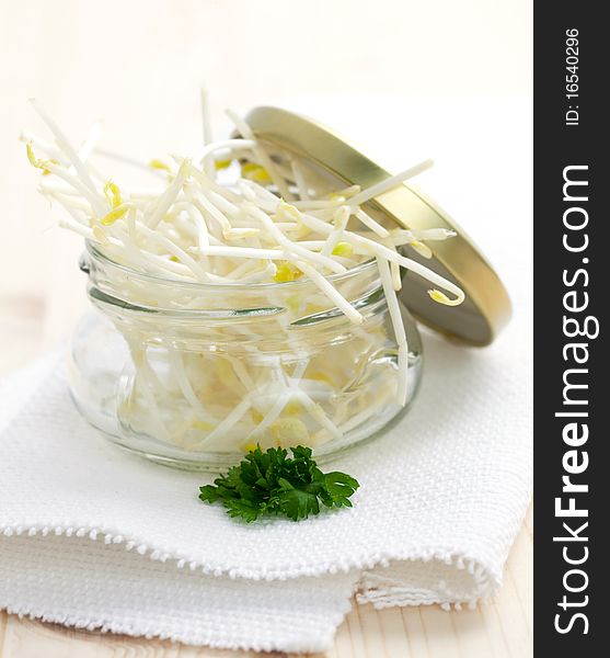 Fresh sprouts in a jar. Fresh sprouts in a jar