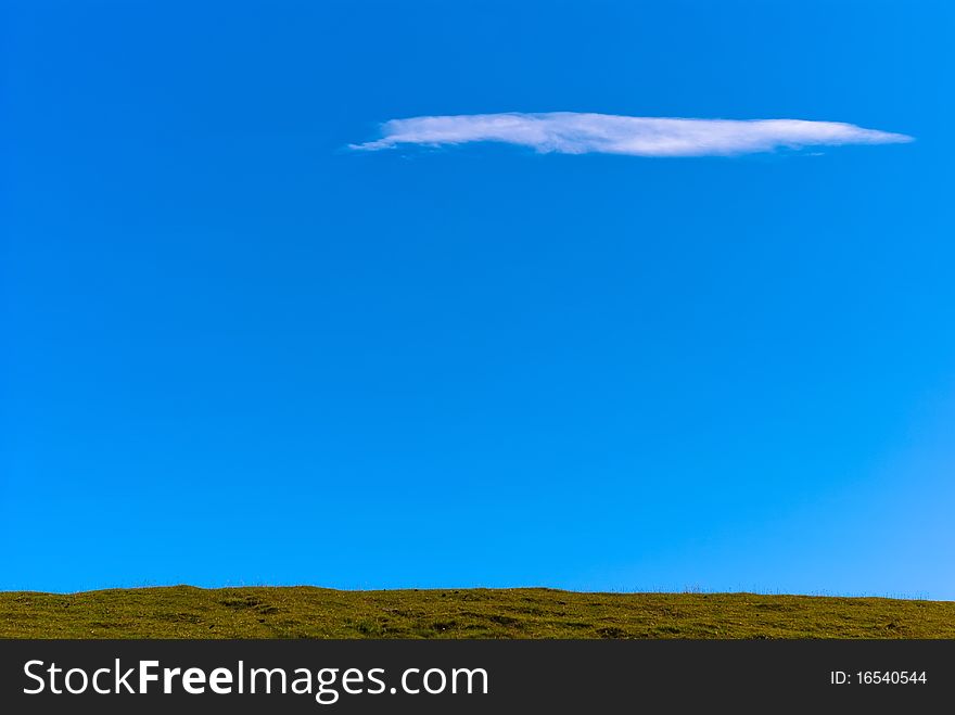 Meadow against a blue sky