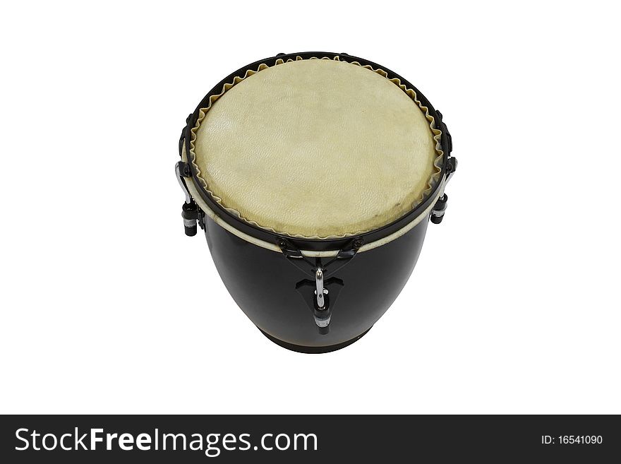 The image of ethnic african drum under the white background