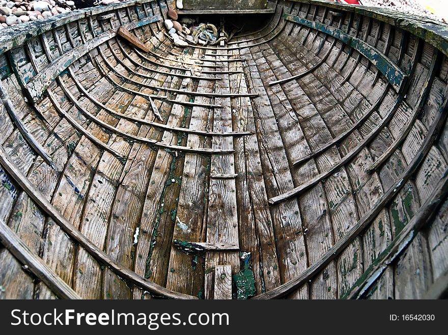 Old nostalgic wooden hull frame. Old nostalgic wooden hull frame