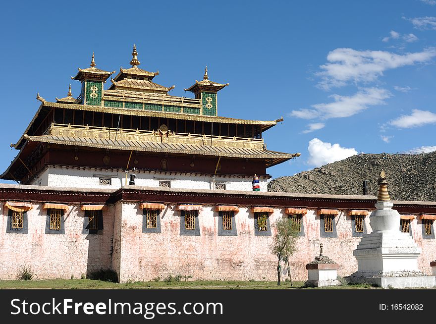 Scenery of a famous lamasery in Tibet. Scenery of a famous lamasery in Tibet.