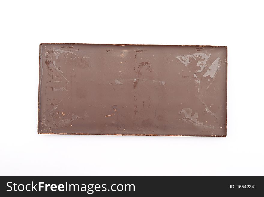 Dark chocolate on white background