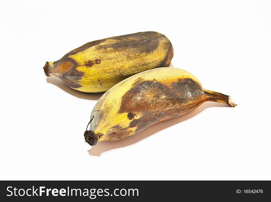 The the Old bananas on white background