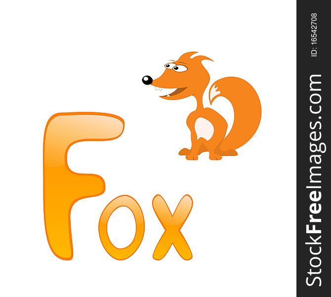 Funny alphabet Fox