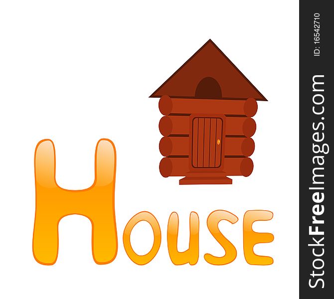 Funny alphabet for children. House - letter H. Funny alphabet for children. House - letter H.