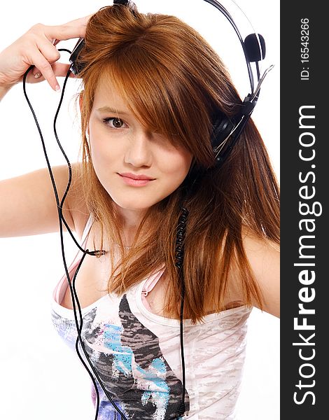 Young Redhead With Headphones
