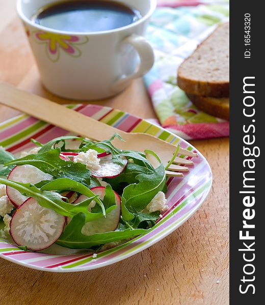 Fresh vegetable salad for breakfast