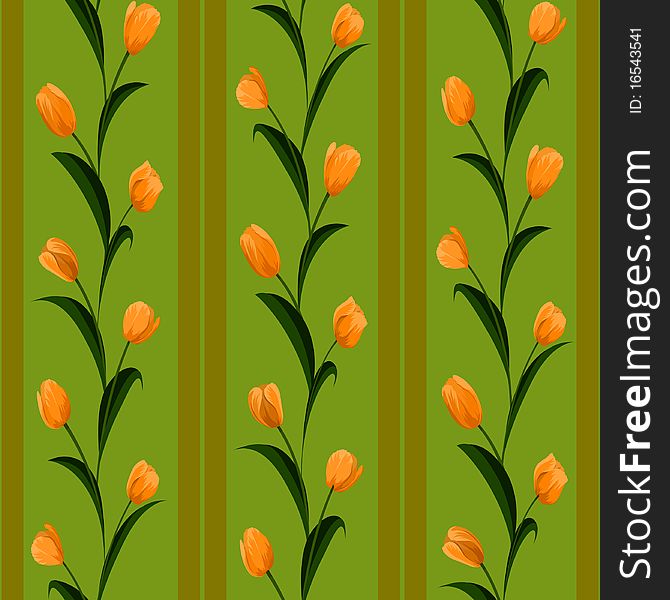 Tulip vertical line seamless background. Tulip vertical line seamless background