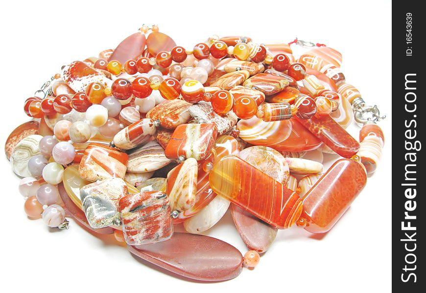 Heap Of Red Colored Beads