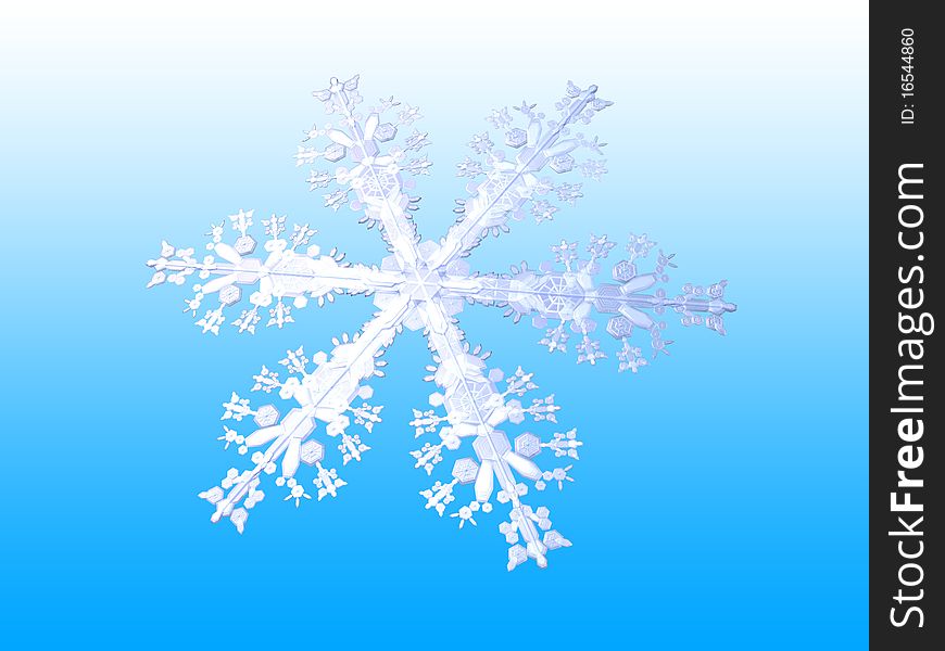 3D-modelled snowflake related to notions such as winter, purity and christmas