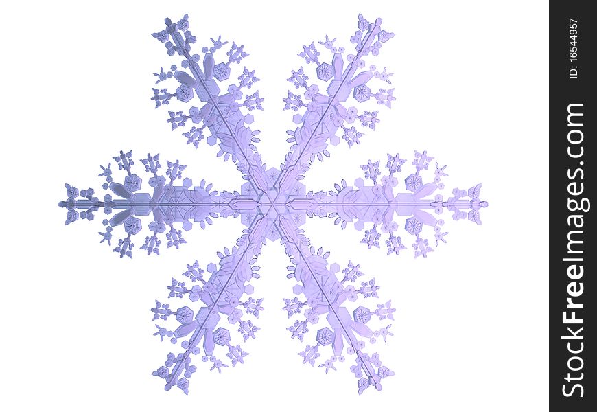 3D-modelled snowflake related to notions such as winter, purity and christmas