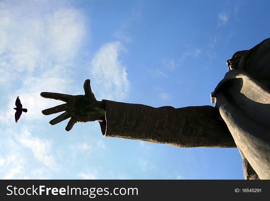 Monument Trying To Catch A Bird