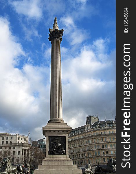 Nelson’s Column in the centre of Trafalgar Square, London. Nelson’s Column in the centre of Trafalgar Square, London