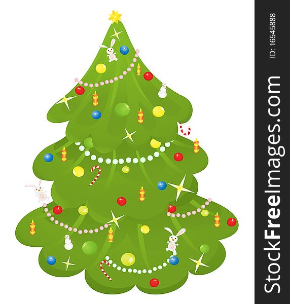 Vector illustration: retro-styled Christmas tree. Vector illustration: retro-styled Christmas tree.