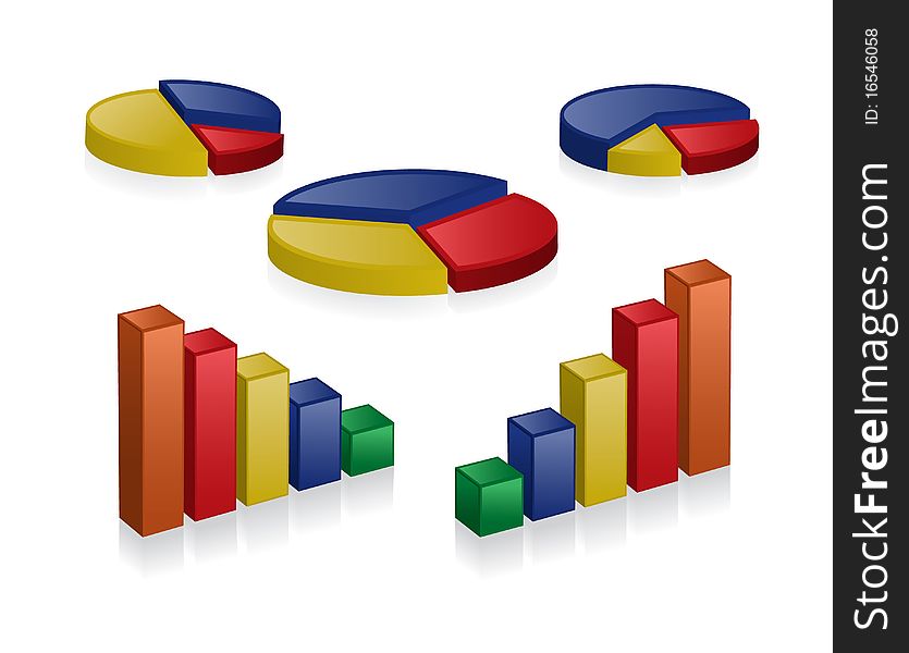 Business 3D charts and graphs