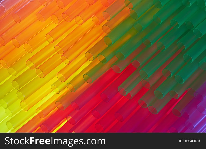 Abstract colourful background of a cocktail straws