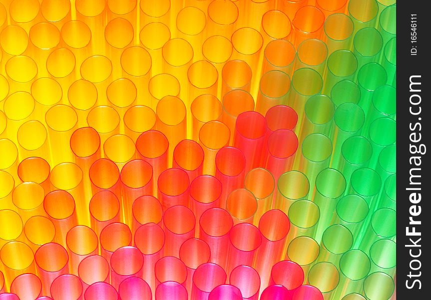 Abstract colourful background of a cocktail straws