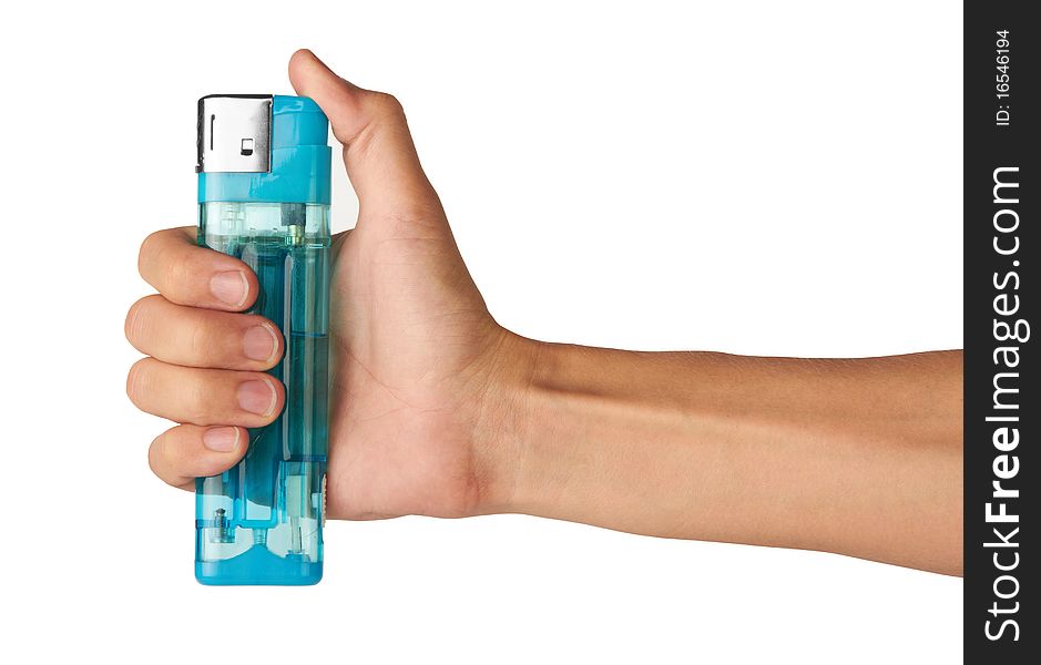 Blue Lighter In Hand