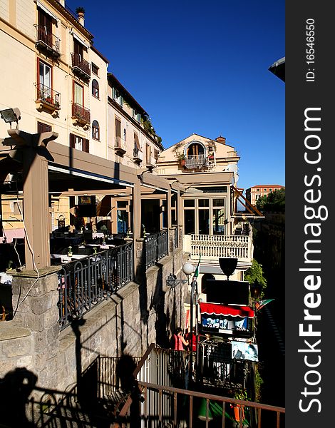 Typical architecture of Sorrento with meeting places and historical buildings. Typical architecture of Sorrento with meeting places and historical buildings